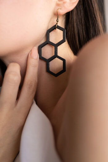 BuhoCrafts Honeycomb Long Earrings 2